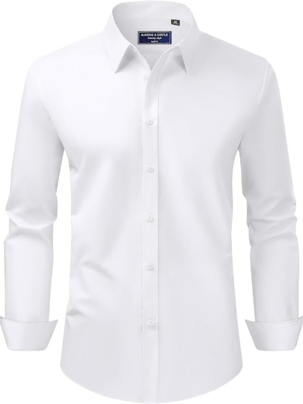 Men's Dress Shirt - Regular Fit Stretch, Stain-Resistant, Long Sleeve, Button